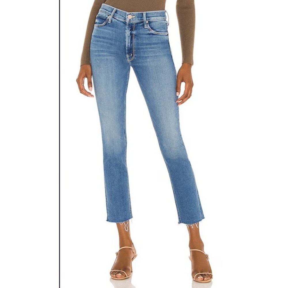 Mother Mid Rise Dazzler Ankle Fray Jeans